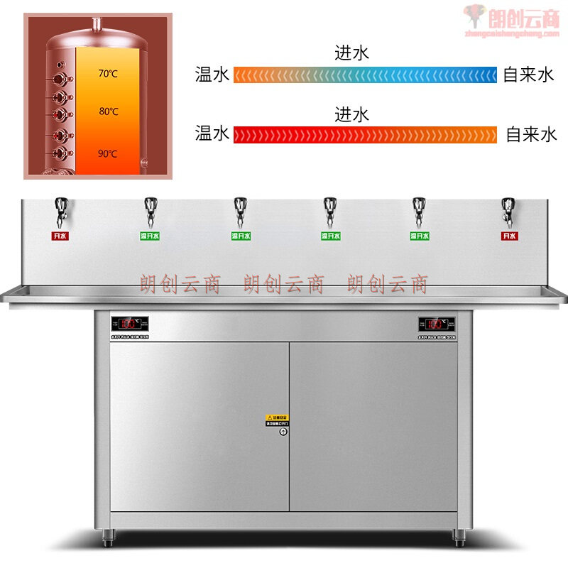 德玛仕 DEMASHI 直饮机 学校专用开水器 商用学校烧水机 不锈钢 KS-70LT-6（二开四温）